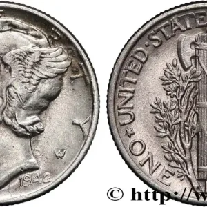 ÉTATS-UNIS D'AMÉRIQUE 1 Dime Mercury 1942 Philadelphie fwo_822015 Monde Marque