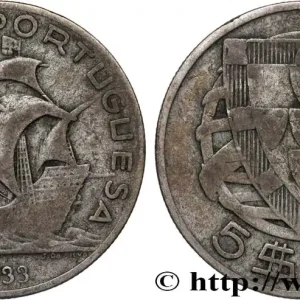 PORTUGAL 5 Escudos emblème 1933 fwo_822867 Monde Vente Directe