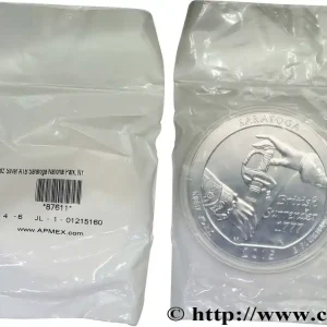 Haute Qualité ÉTATS-UNIS D'AMÉRIQUE 25 cent - 5 onces d’argent FDC - SARATOGA - New-York 2015 fwo_717339 Monde