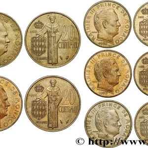 MONACO Lot de cinq monnaies centimes de Rainier III n.d. Paris fwo_823069 Monde Promotion