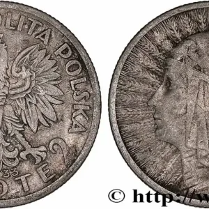 Petit Prix POLOGNE 2 Zlote reine Jadwiga 1933 Varsovie fwo_777695 Monde