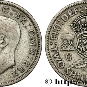 Nouveauté ROYAUME-UNI 1 Florin (2 Shillings) Georges VI 1945 fwo_793387 Monde