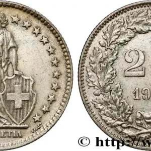 Authentique SUISSE 2 Francs Helvetia 1955 Berne fwo_798618 Monde