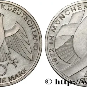 ALLEMAGNE 10 Mark Proof XXe J.O. Munich : l’idéal olympique 1972 Stuttgart fwo_808003 Monde Prix Cassé