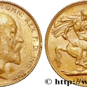 Meilleure Vente OR, PALLADIUM ET PLATINE INVESTISSEMENT 1 Souverain Édouard VII 1910 Londres fwo_809369 Monde