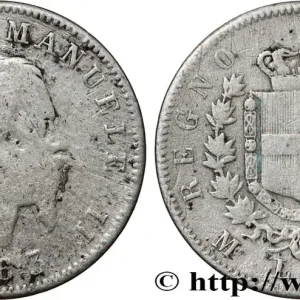 ITALIE 1 Lire Victor Emmanuel II 1863 Milan fwo_812478 Monde Expédié Aujourd’hui