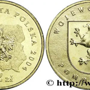 Nouveauté POLOGNE 2 Zlote aigle / écu de la Voïvodie de Poméranie 2004 Varsovie fwo_819196 Monde