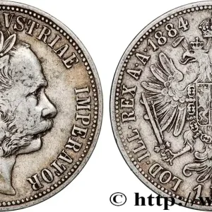 Quantité Limitée AUTRICHE 1 Florin François-Joseph Ier tête laurée 1884 Vienne fwo_824670 Monde