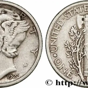 ÉTATS-UNIS D'AMÉRIQUE 1 Dime Mercury 1926 Philadelphie fwo_781406 Monde Expédié Aujourd’hui