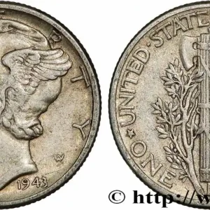 ÉTATS-UNIS D'AMÉRIQUE 1 Dime Mercury 1943 Philadelphie fwo_781790 Monde Top Qualité
