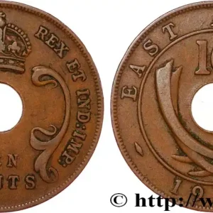 Garantie Incluse AFRIQUE DE L'EST 10 Cents frappe au nom de Georges VI 1941 Londres fwo_819248 Monde