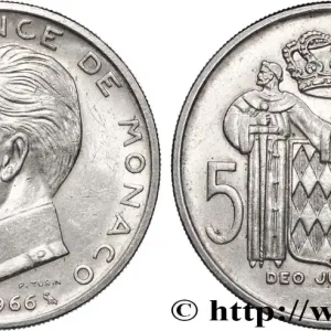 Retour Gratuit MONACO 5 Francs Prince Rainier III 1966 Paris fwo_822031 Monde
