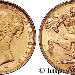 OR, PALLADIUM ET PLATINE INVESTISSEMENT 1 Souverain Victoria type écu couronné 1885 Melbourne fwo_823283 Monde Haute Qualité