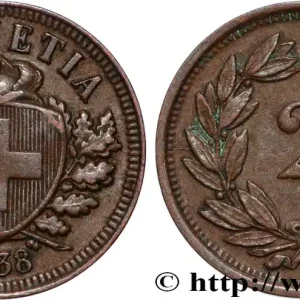 Tendance SUISSE 2 Centimes (Rappen) croix suisse 1938 Berne - B fwo_825634 Monde