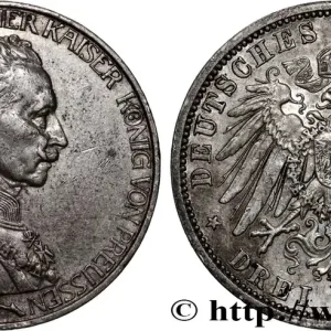 ALLEMAGNE - PRUSSE 3 Mark 25e anniversaire de règne de Guillaume II 1913 Berlin fwo_825647 Monde Prix Bas