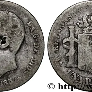 ESPAGNE 1 Peseta Alphonse XII 1885 Madrid fwo_825667 Monde Meilleur Choix