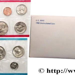 ÉTATS-UNIS D'AMÉRIQUE Série 13 monnaies - Uncirculated Coin 1980 fwo_716621 Monde Édition Limitée