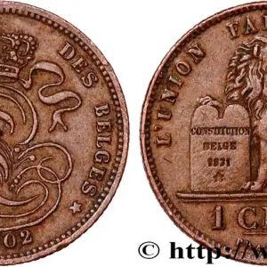 Prix Choc BELGIQUE 1 Centime Léopold II légende française 1902 fwo_957509 Monde