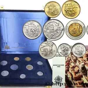 SAINT-MARIN Série FDC 9 Monnaies - Les valeurs humaines 1982 Rome fwo_672871 Monde Dernier Modèle