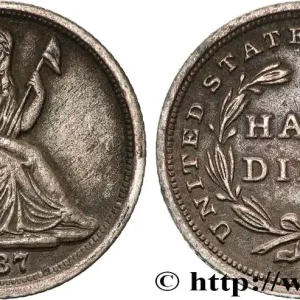 ÉTATS-UNIS D'AMÉRIQUE 1/2 Dime (5 Cents) Liberté assise 1837 Philadelphie fwo_713286 Monde Certifié