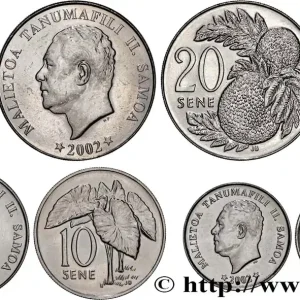 Prix Choc SAMOA Ouest Lot de 3 monnaies 5, 10 et 20 Sene Malietoa Tanumafili II 2002 fwo_717112 Monde