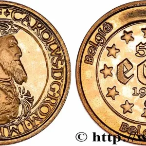 BELGIQUE 50 Ecus en or Charles-Quint 1987 Bruxelles fwo_736578 Monde Prix Cassé