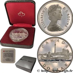 CANADA 1 Dollar Proof 150e anniversaire de Toronto 1984 fwo_766677 Monde Livraison Gratuite
