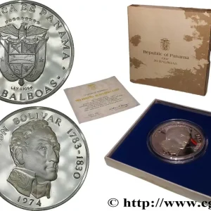 Usine Directe PANAMA 20 Balboas Simon Bolivar Proof 1974 fwo_775584 Monde