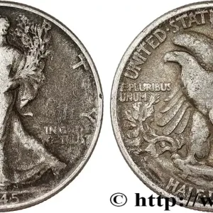 Solde ÉTATS-UNIS D'AMÉRIQUE 1/2 Dollar Walking Liberty 1945 Philadelphie fwo_796033 Monde