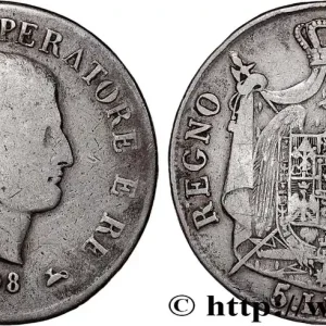 ITALIE - ROYAUME D'ITALIE - NAPOLÉON Ier 5 Lire 1808 Milan fwo_797390 Monde Dernière Chance