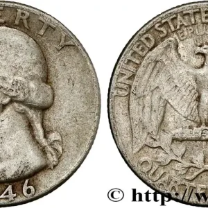 ÉTATS-UNIS D'AMÉRIQUE 1/4 Dollar Georges Washington 1946 Philadelphie fwo_799222 Monde Vente Flash