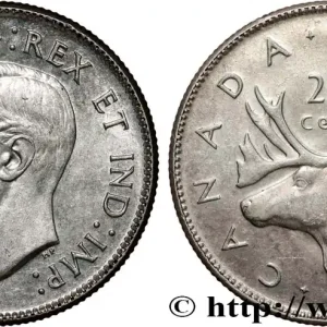 CANADA 25 Cents Georges VI 1945 fwo_808046 Monde Édition Limitée