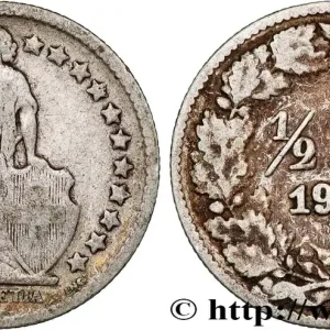 SUISSE 1/2 Franc Helvetia 1903 Berne fwo_812564 Monde Garantie Incluse