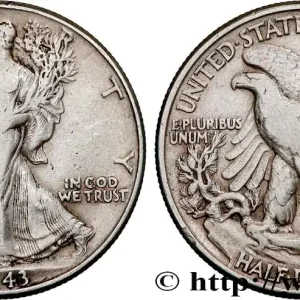 ÉTATS-UNIS D'AMÉRIQUE 1/2 Dollar Walking Liberty 1943 Philadelphie fwo_819604 Monde Must-Have