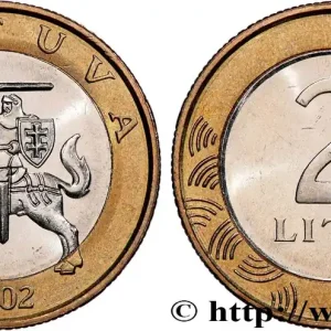 Retour Gratuit LITUANIE 2 Litai chevalier Vitis 2002 fwo_820827 Monde