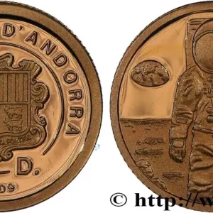 ANDORRE (PRINCIPAUTÉ) 2 Diners Proof 40e anniversaire de l’alunissage 2009 fwo_822652 Monde Pas Cher