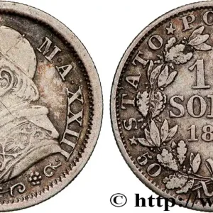 Vente Directe VATICAN ET ÉTATS PONTIFICAUX 10 Soldi (50 Centesimi) Pie IX an XXIII 1868 Rome fwo_824708 Monde