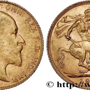 Haute Qualité OR, PALLADIUM ET PLATINE INVESTISSEMENT 1 Souverain Edouard VII 1908 Londres fwo_825769 Monde