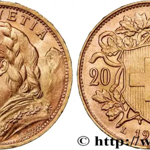 OR, PALLADIUM ET PLATINE INVESTISSEMENT 20 Francs "Vreneli" 1935 Berne fwo_825780 Monde Bon Marché