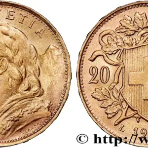 Édition Limitée OR, PALLADIUM ET PLATINE INVESTISSEMENT 20 Francs "Vreneli" 1935 Berne fwo_825783 Monde