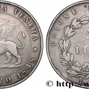 Meilleur Prix ITALIE - RÉPUBLIQUE DE VENISE 5 Lire 1848 Venise fwo_771481 Monde