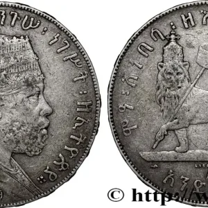 ÉTHIOPIE 1 Birr Menelik II EE1889 1897 Paris fwo_817556 Monde Meilleur Choix