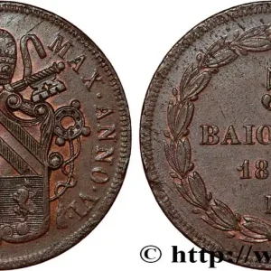 Authentique ITALIE - ÉTATS DU PAPE - PIE IX (Jean-Marie Mastai Ferretti) 5 Baiocchi an VI 1851 Rome fwo_817573 Monde