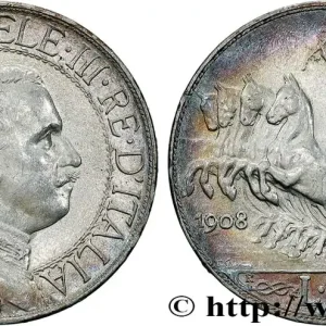 Garantie Incluse ITALIE - ROYAUME D'ITALIE - VICTOR-EMMANUEL III 1 Lire 1908 Rome fwo_823677 Monde