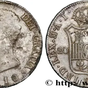 ESPAGNE - ROYAUME D'ESPAGNE - JOSEPH NAPOLÉON 20 Reales ou 5 Pesetas 1810 Madrid fwo_826503 Monde Authentique