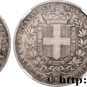 Édition Limitée ITALIE - ROYAUME DE SARDAIGNE - VICTOR-EMMANUEL II 5 Lire 1854 Gênes fwo_827145 Monde