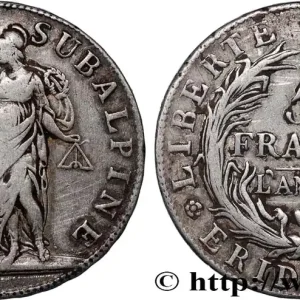 Usine Directe ITALIE - GAULE SUBALPINE 5 Francs an 10 1802 Turin fwo_691133 Monde