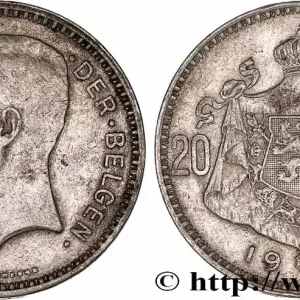BELGIQUE 20 Francs Albert Ier légende Flamande 1934 fwo_776942 Monde Acheter Direct
