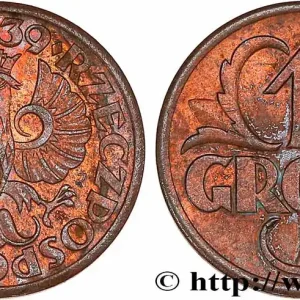 POLOGNE 1 Grosz 1939 Varsovie fwo_777292 Monde Certifié