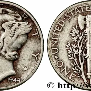 ÉTATS-UNIS D'AMÉRIQUE 1 Dime Mercury 1944 Philadelphie fwo_782352 Monde Remise